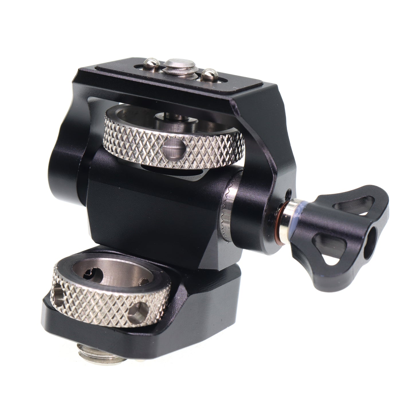 Field Monitor Mount Adjustable 360° Swivel and 180° Tilt Camera Bracket, Camera Monitor Holder with Cold Shoe for Camera Cage Rig Accessories