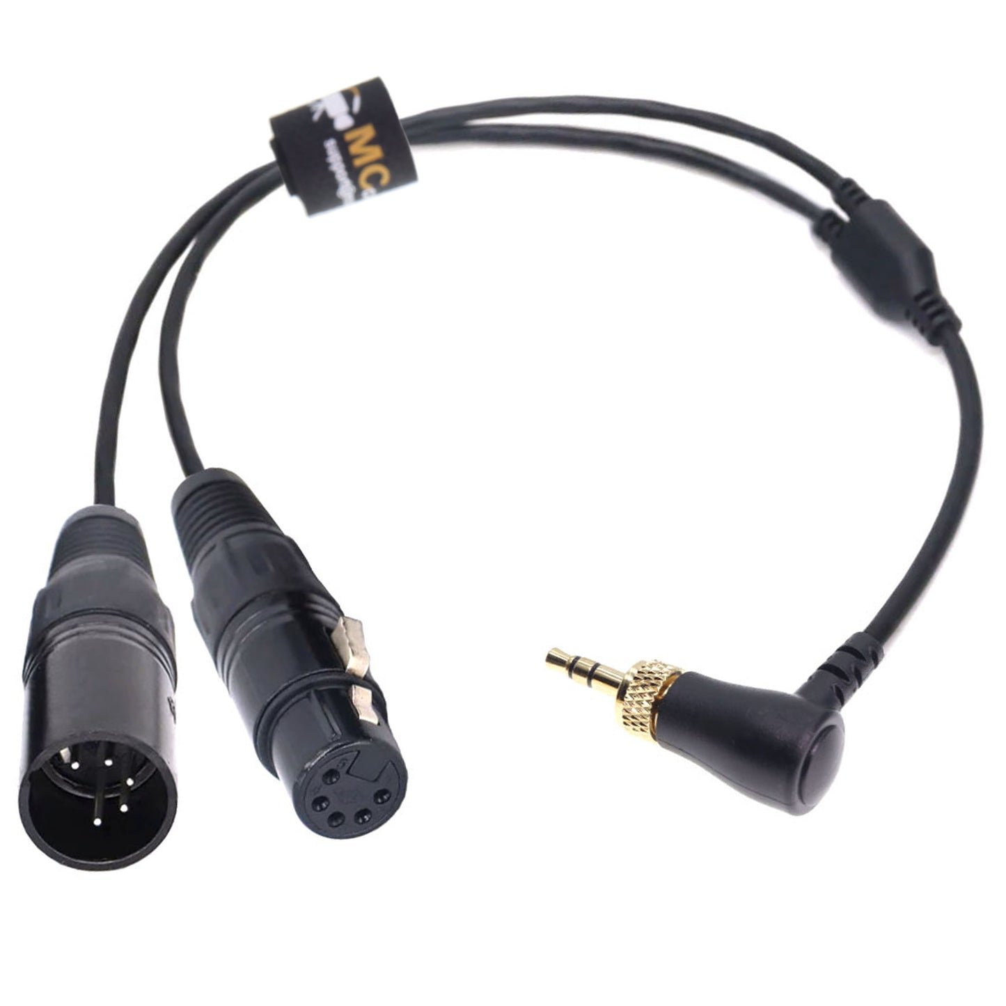 Angle 3.5 Male Plug to Double XLR 5pin Male Female for NANLITE Adapter Sidus One DMX Cable Forza, FC, PavoSlim, Pavotube ll C with Locking 3.5mm