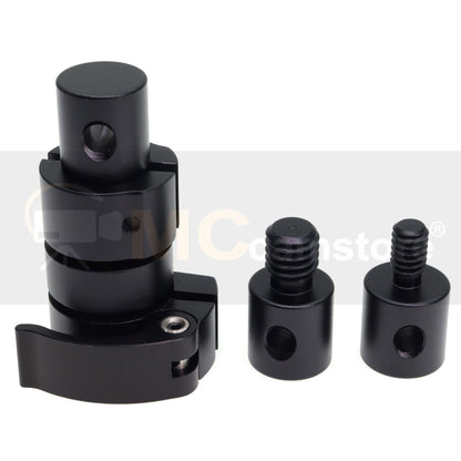 Boom Pole Quick Release System for PSC Microphone Sound Music Blimp Windshield with 3/8" 1/4" Screw Microphone Arm Handheld Boom Pole Mic Adapter