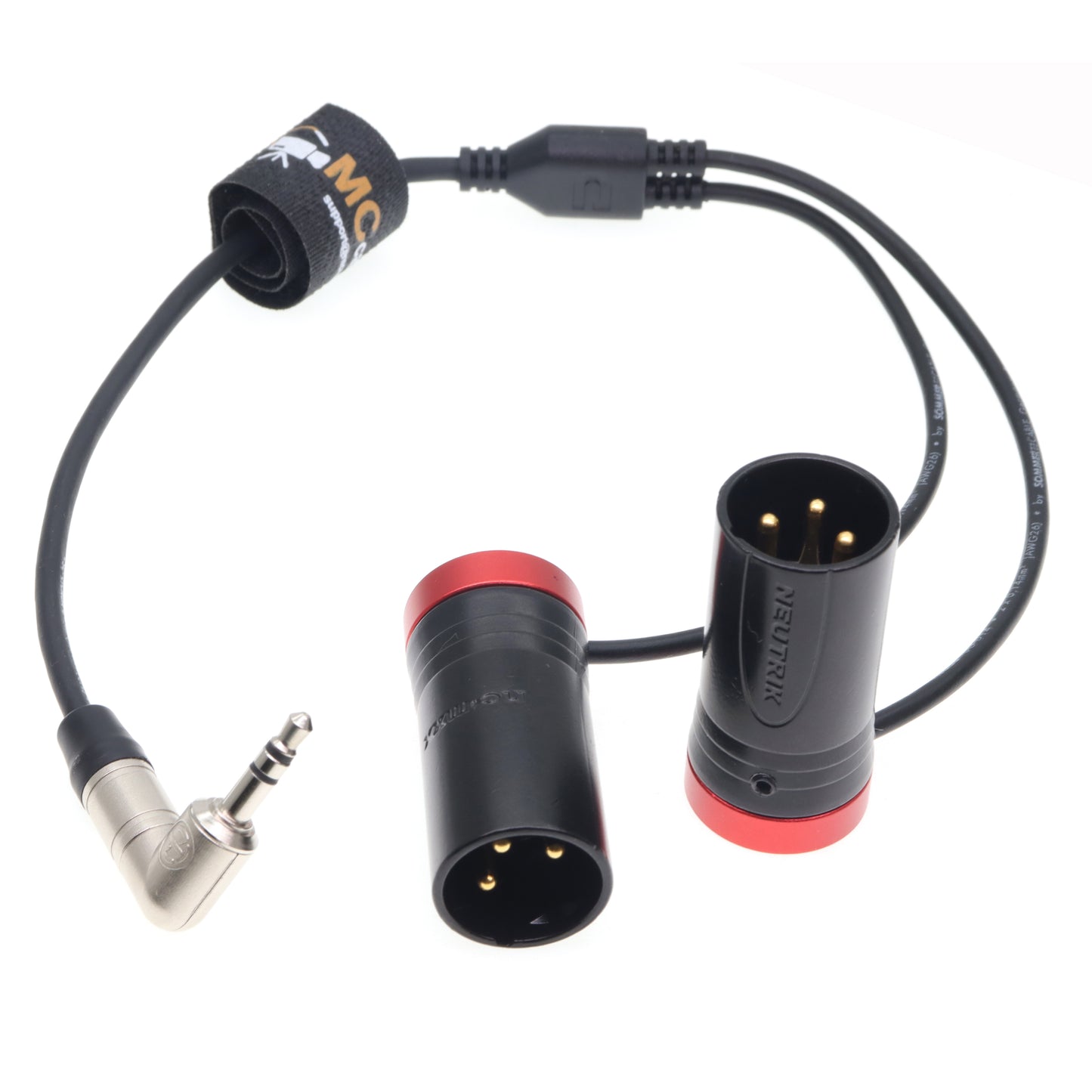 3.5mm TRS to Dual Right Angle Low Profile XLR 3 Pin Male Y Splitter Audio Cable for RØDE Wireless GO II MixPre Recorder Unbalanced Audio Cord Black