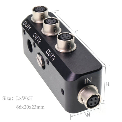 Hirose 4Pin Female 3 Way Splitter Adapter 1 in 3 Out Distributor for Zoom F8 /F4 Mixer Sound Devices 442 688 664 for Wisycom Zoom Lectrosonics