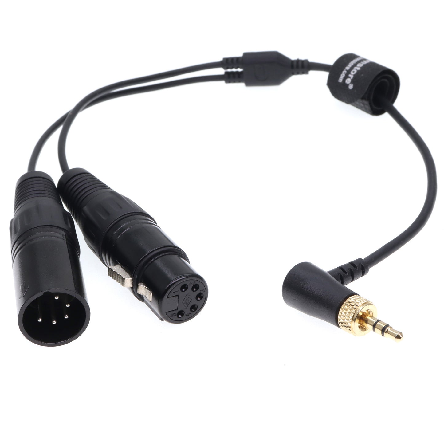 DMX Adapter Y Cable for Nanlite Lights Forza 60C/150, FC-300B, PavoSlim 240C, PavoTube II 15C/30C Right Angle 3.5mmTRS Locking to XLR 5 Pin Male Female