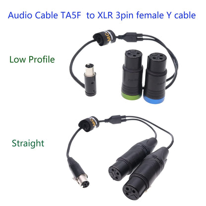 LP TA5F to Dual LP XLR 3Pin Female Audio Y-Cable for Zaxcom QRX200 for Lectrosonics SRa5P, SRb5P for Wisycom MCR54
