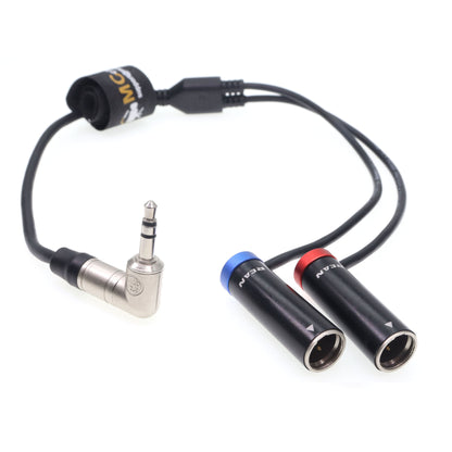 Audio Cable for RODE Wireless GO II for Canon EOS C70 Blackmagic Camera, 3.5mm TRS to Dual TA3M Mini XLR 3pin Male
