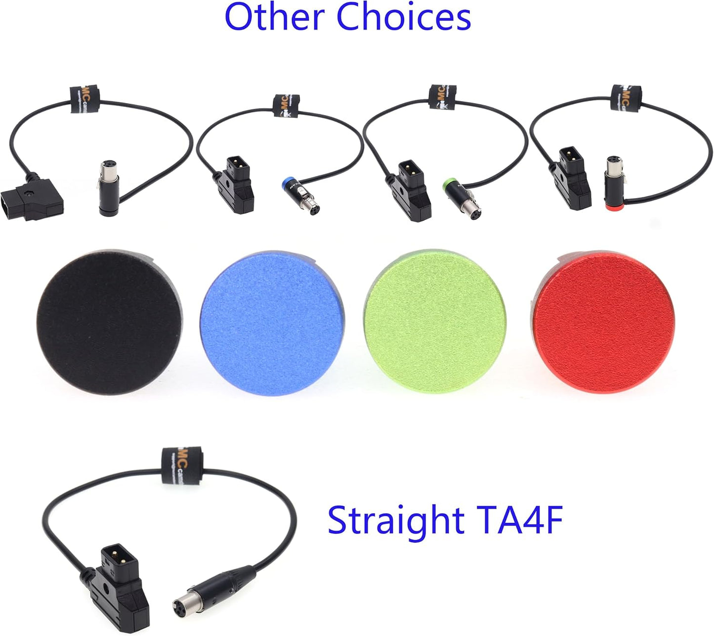 D-Tap to TA4F Mini XLR 4-pin for TVlogic 056 058 Monitor Power Cable