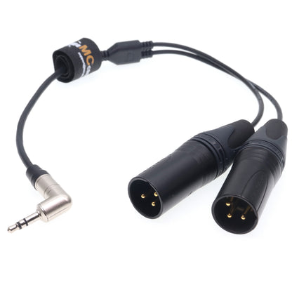3.5mm TRS to Dual XLR 3 Pin Male Y Splitter Audio Cable for RØDE Wireless GO II MixPre Recorder Unbalanced Audio Cord Black