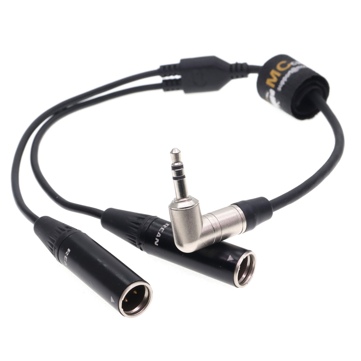 3.5mm TRS to Dual TA3M Audio Cable for RØDE Wireless GO II for Canon C70 C400 Camera
