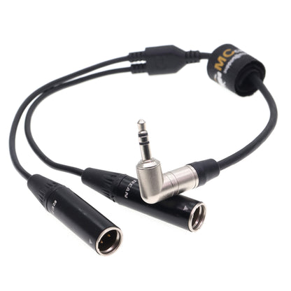 3.5mm TRS to Dual TA3M Audio Cable for RØDE Wireless GO II for Canon C70 C400 Camera