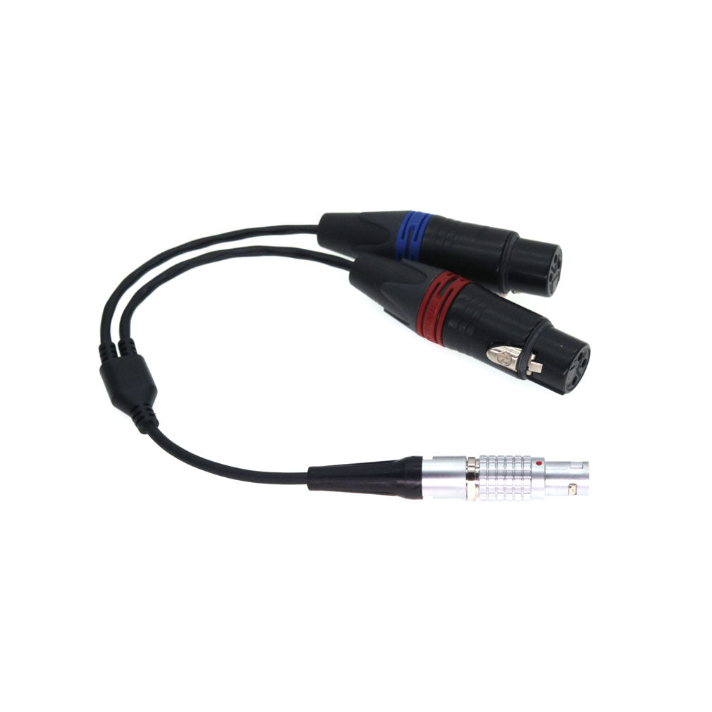 XLR Breakout Audio Input Cable For Atomos Shogun Monitor Recorder Right Angle 10 Pin To Dual XLR 3 Pin Female