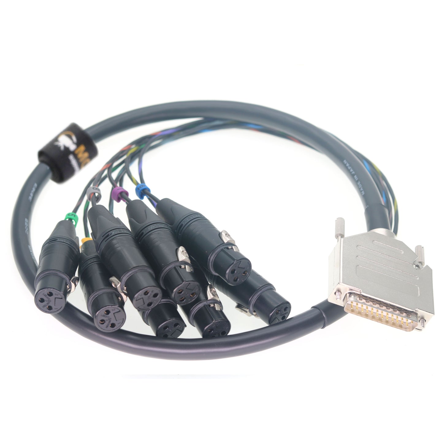 DB25 Male to 8 Channel XLR 3Pin Female Balanced Audio Cable for Canare MR202-8AT DB25 to NEUTRIK XLR 3 Pin Audio Breakout Cable