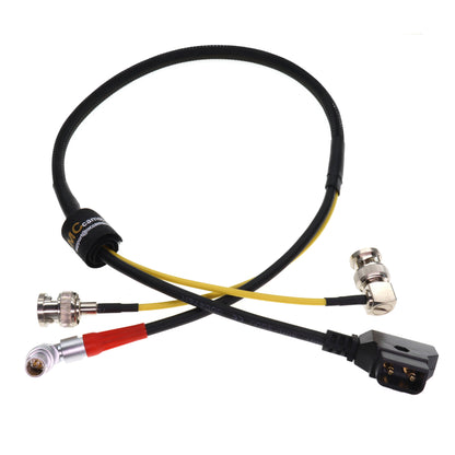 D-tap to 0B Rotatable 4Pin Male Power Cable + SDI Coaxial Cable for ARRI LBUS FIZ Cforce Mini Lens Motor AMC-1 Motor Controller, 2 in 1