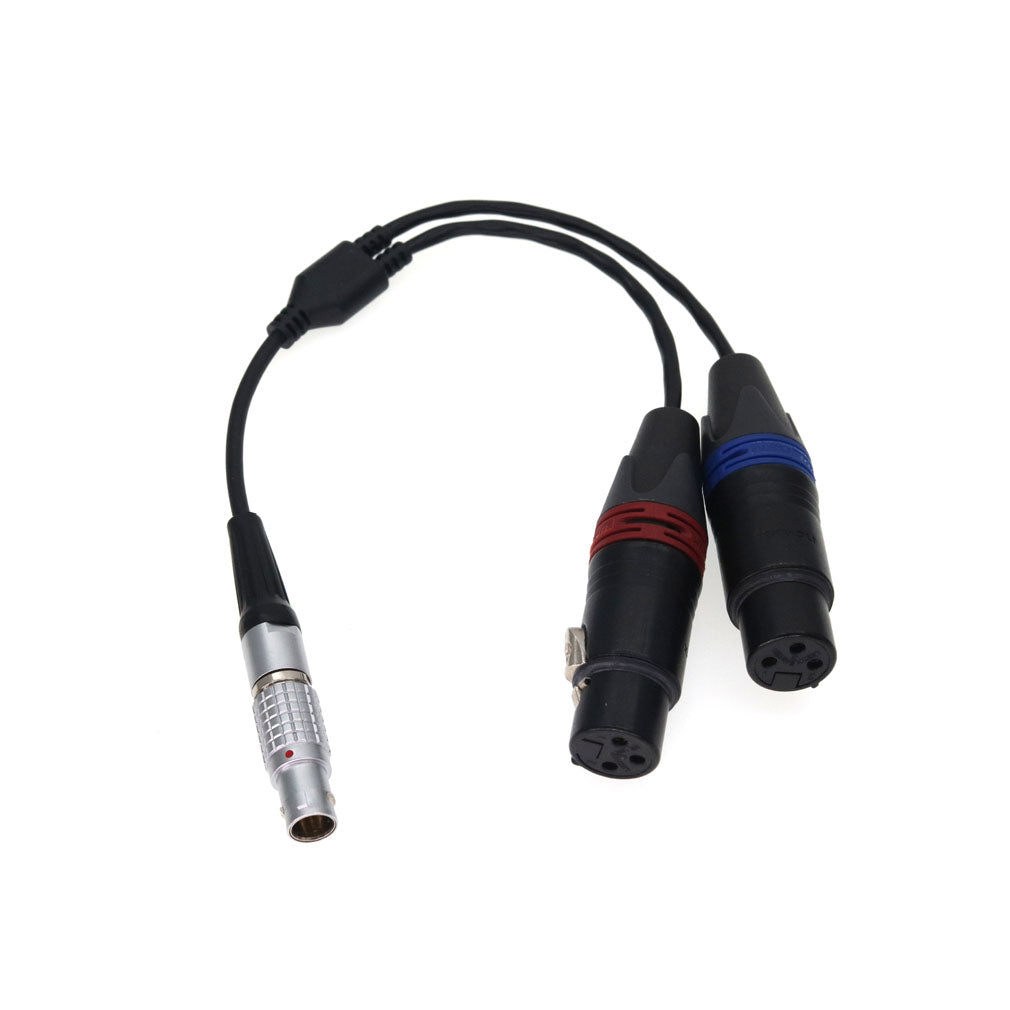 XLR Breakout Audio Input Cable For Atomos Shogun Monitor Recorder Right Angle 10 Pin To Dual XLR 3 Pin Female