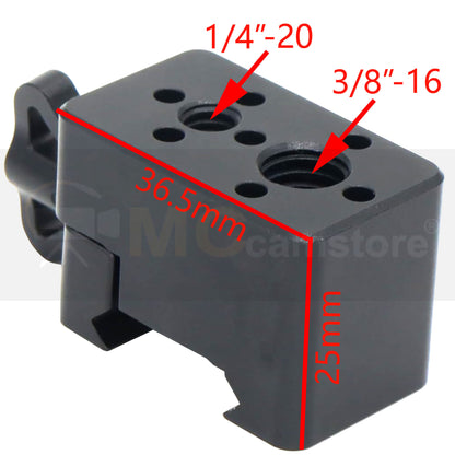 Quick Release NATO Clamp with 1/4"-20 3/8"-16 Thread for Cold Shoe Monitor Support Standard NATO-Clamp for Camera Cage Friction Arm Ballhead Monitor Mount (Black)