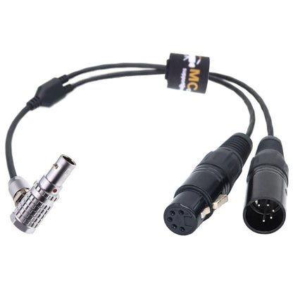 Right Angle Rotatable FSG 0B 3pin to Double XLR 5pin Male Female for APUTURE Sidus One for NANLITE Pavotube II C DMX Adapter Cable