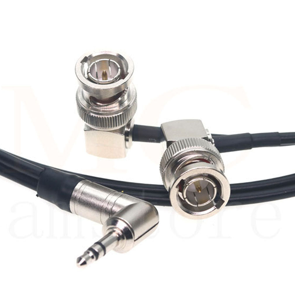 3.5 audio plug to 2 BNC Timecode Cable for ZOOM F6 Time code input and output cable