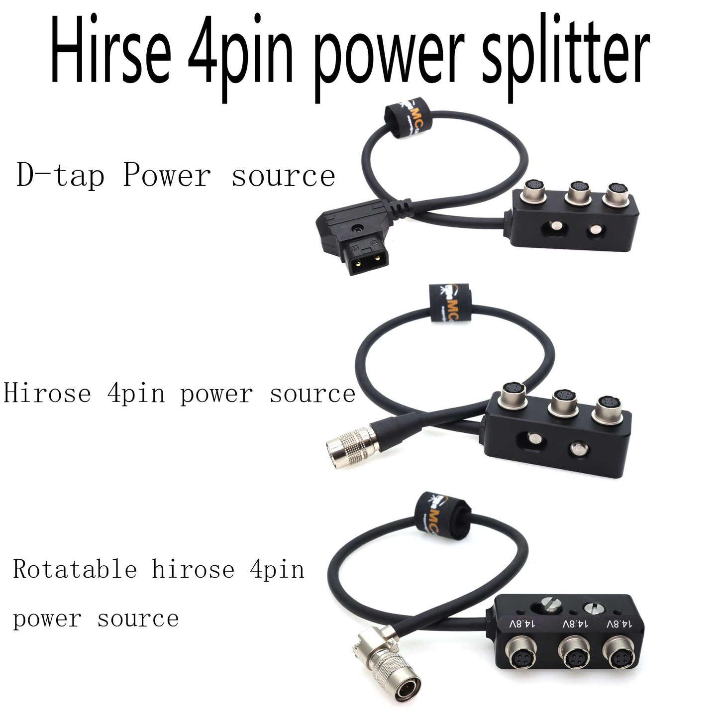 Hirose 4pin to 3 Port 4pin Female Power Supply Splitter Box for Sound Device 688 788T for Zoom F4 F8 Power Distributor
