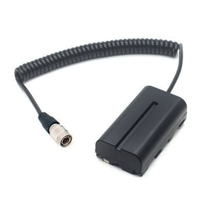 Hirose 4pin To NP F Dummy Battery DC Coupler Power Coiled Cable for SONY NP-F550 NP-F960 NPF970 NP-F570 Replacement
