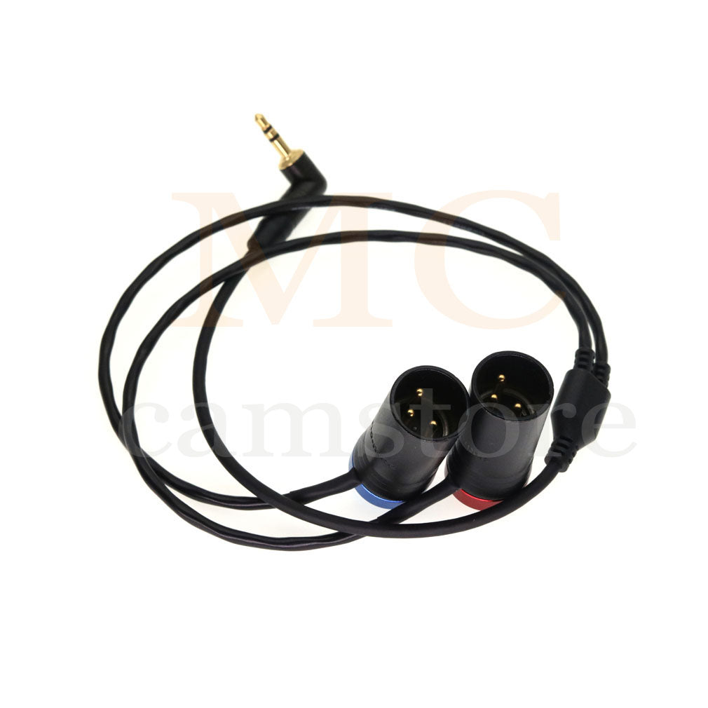 3.5mm TRS to double Low-Profile XLR 3 pin Male for RØDE Wireless GO II Dual Channel wireless output .Unbalanced.