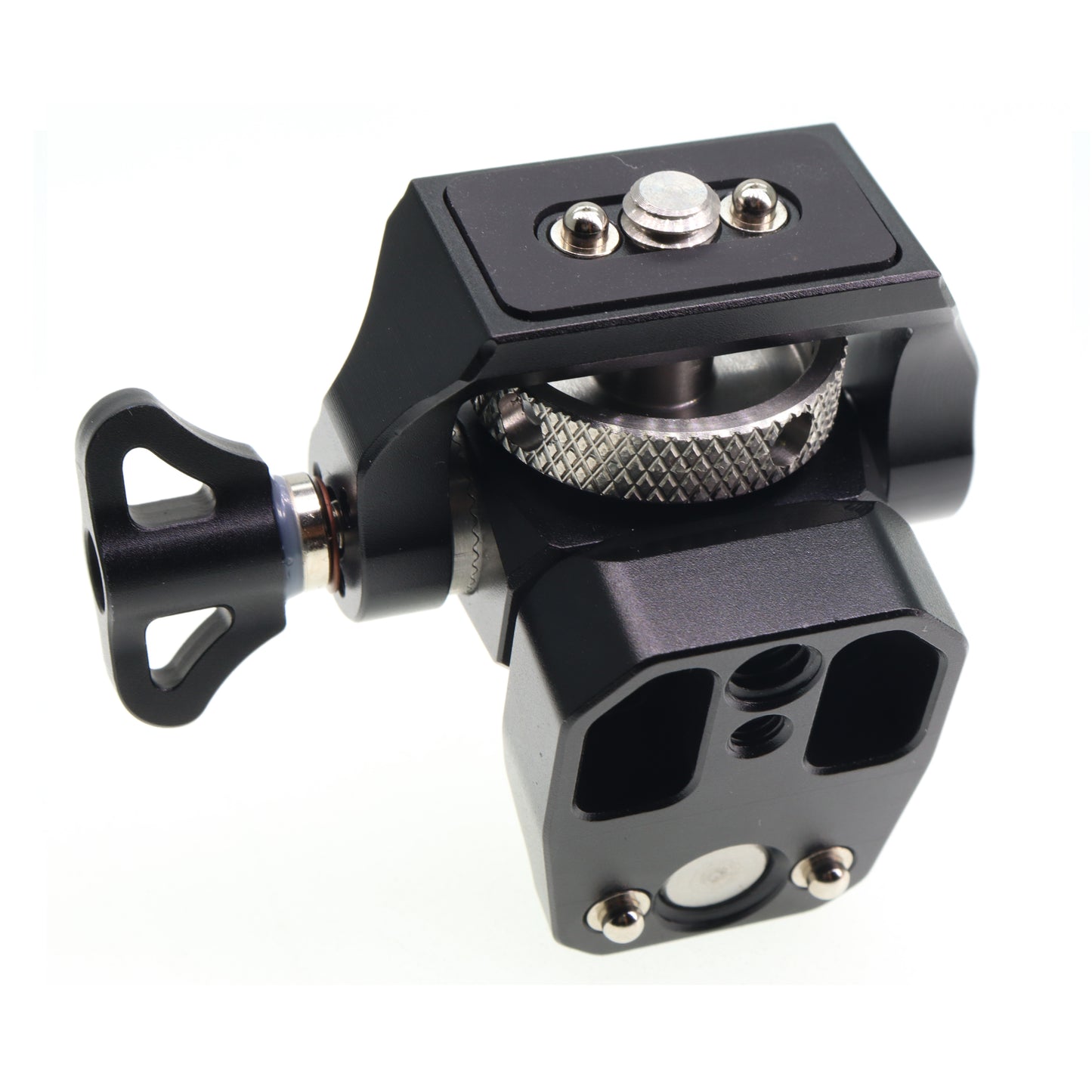 Field Monitor Mount Adjustable 360° Swivel and 180° Tilt Camera Bracket, Camera Monitor Holder with Cold Shoe for Camera Cage Rig Accessories