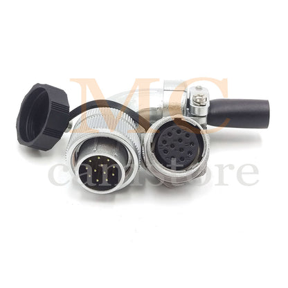 WEIPU WS20 Aviation Connector, 2 3 4 5 6 7 8 9 12 15pin Industrial Electrical Power Cable Angle Plug Socket