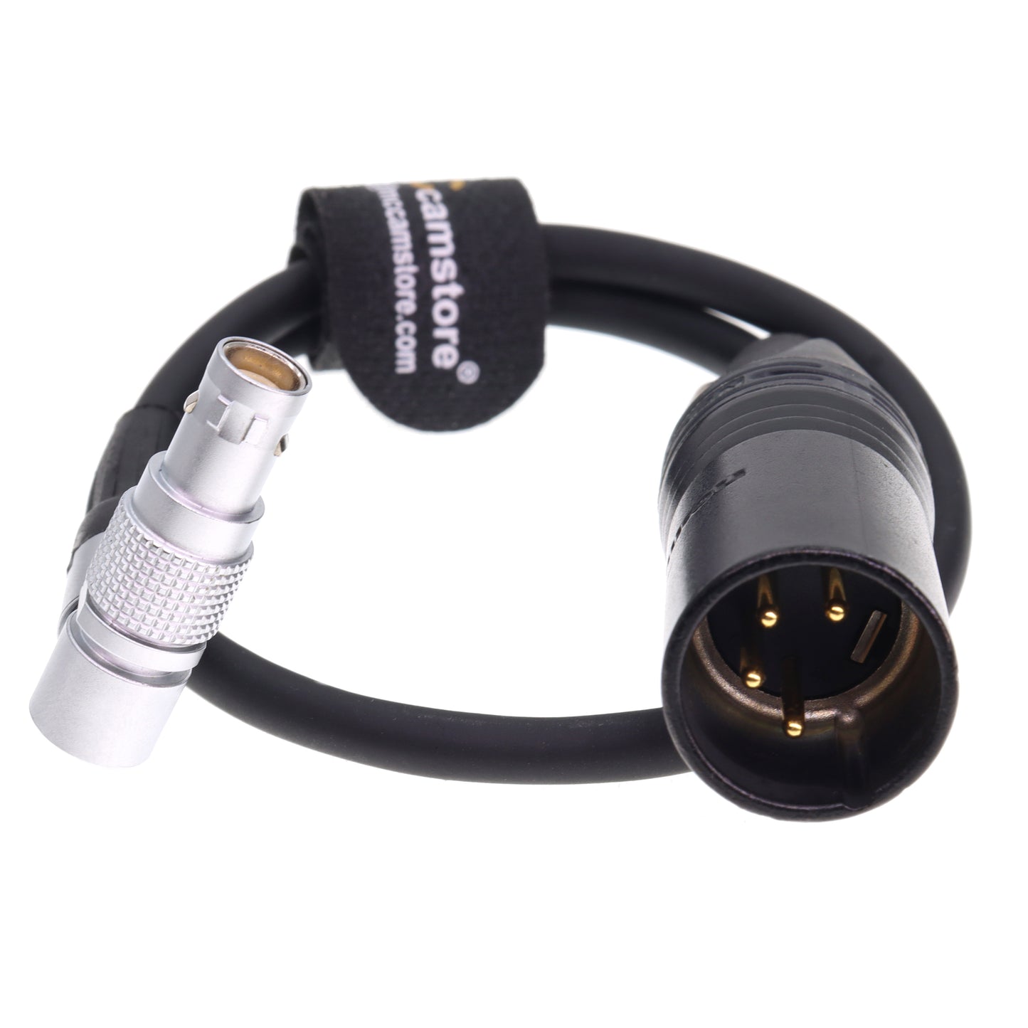 XLR 4 Pin Male to Rotatable Right Angle 2 Pin Female 12V Power Cable for RED Komodo 6K Camera