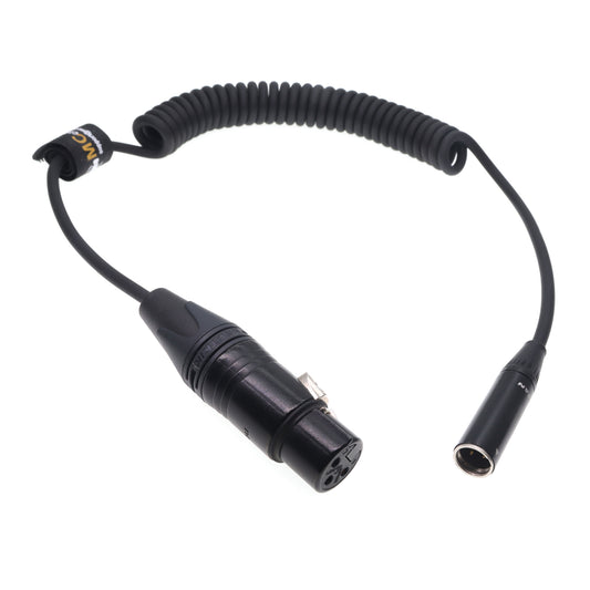TA3M Mini XLR 3pin to XLR 3 Pin Female Coiled Cable for Blackmagic Pocket Cinema Camera for BMPCC4K/6K Ultrasoft