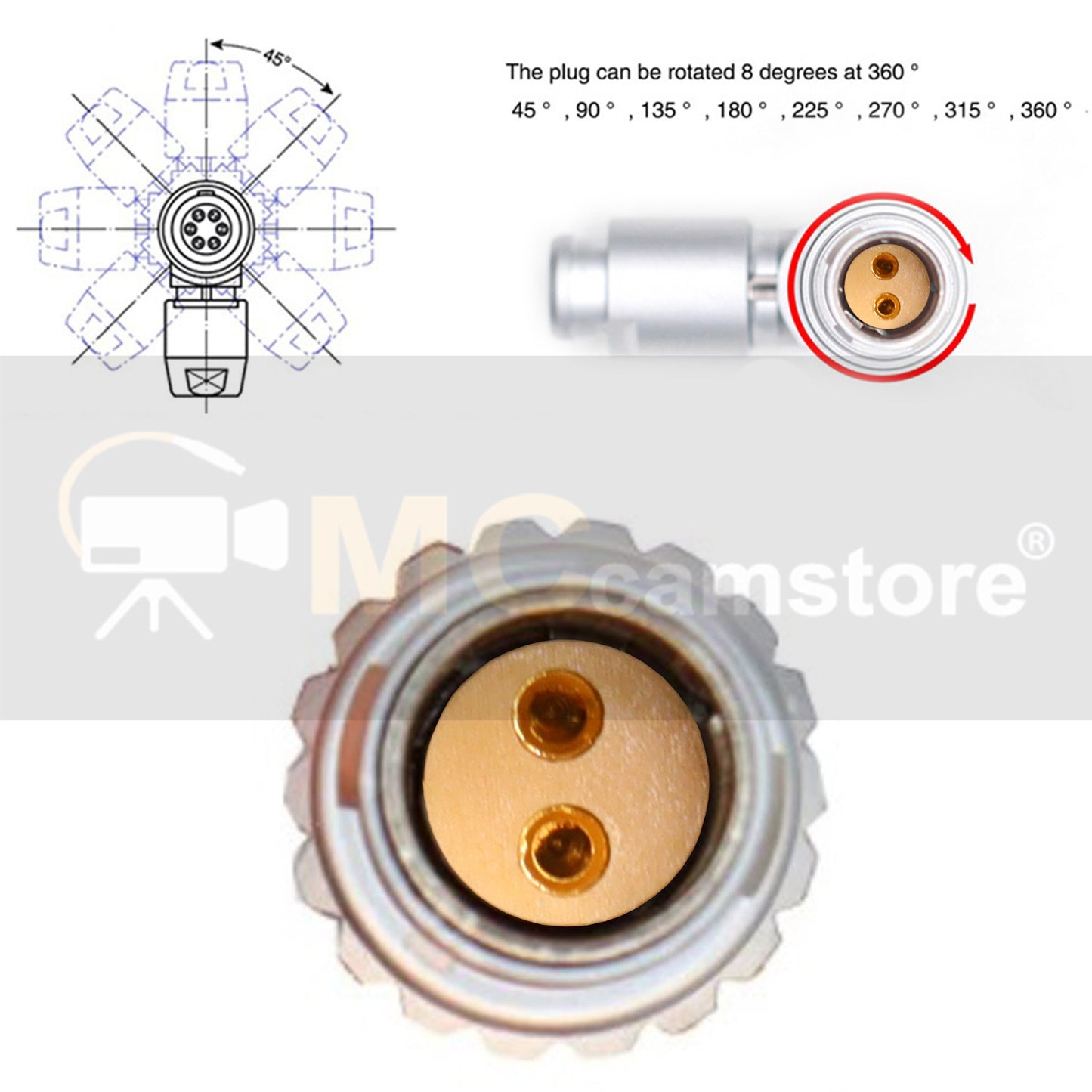 0B 2 Pin Female to 0B 2Pin Male Power Cable for RED Komodo 4K 6K Cinema Camera