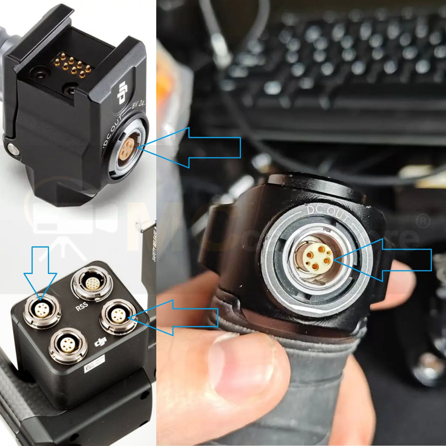 FGJ FHJ ECJ 1B 6 Pin (4+2) Plug and Socket for DJI Roini2 Power Output Plug Male, Panel Installation Socket Female