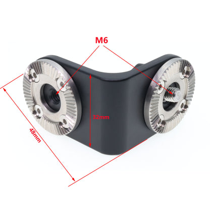 Dual M6 L-Type Bracket ARRI Rosettes Extension Mount Connector With Central M6 Thread & Adjustable Thumb Knob For Camera Rig Handle Grip