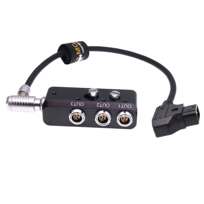 D-tap to Right Angle RS 3 Pin Power Cable to 4X RS 3 Pin Female Out Power Splitter Box for Sony Venice Rialto FOR Tilta ARRI Alexa DSMC2 Camera, 1 to 3 Triple