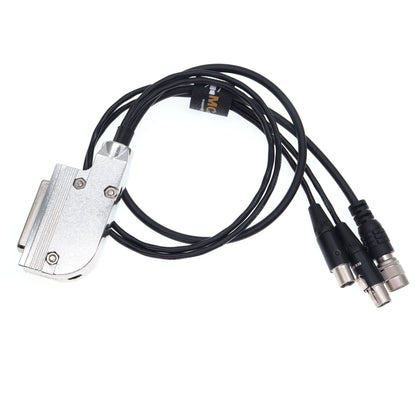 Audio Cable DB25 Female to Two TA3F Mini XLR 3 Pin Female and HRS 4pin Male for Wisycom for Sennheiser Audio LTD receiver