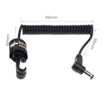 DC Power Cord 5.5 x 2.1mm DC Male Right Angle Coiled Power Cable for Atomos Shogun Monitor, Blackmagic Video Assist, Transmitters, Receivers