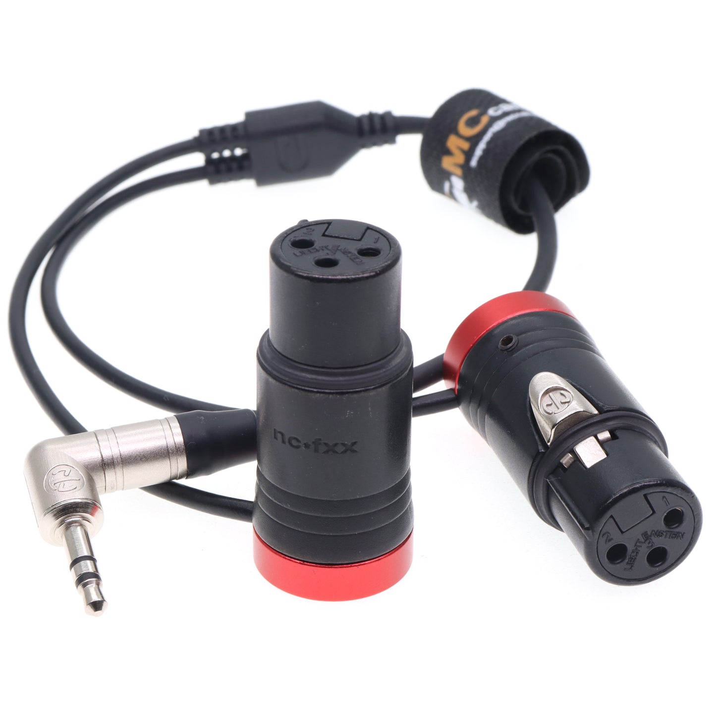 Audio Cable 3.5mm TRS to Dual Low-Profile Right Angle XLR 3 Pin Female Audio Cord for RØDE Wireless GO II, Sound Devices, Zoom, Tascam