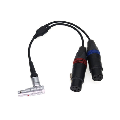 XLR Breakout Audio Input Cable For Atomos Shogun Monitor Recorder Right Angle 10 Pin To Dual XLR 3 Pin Female