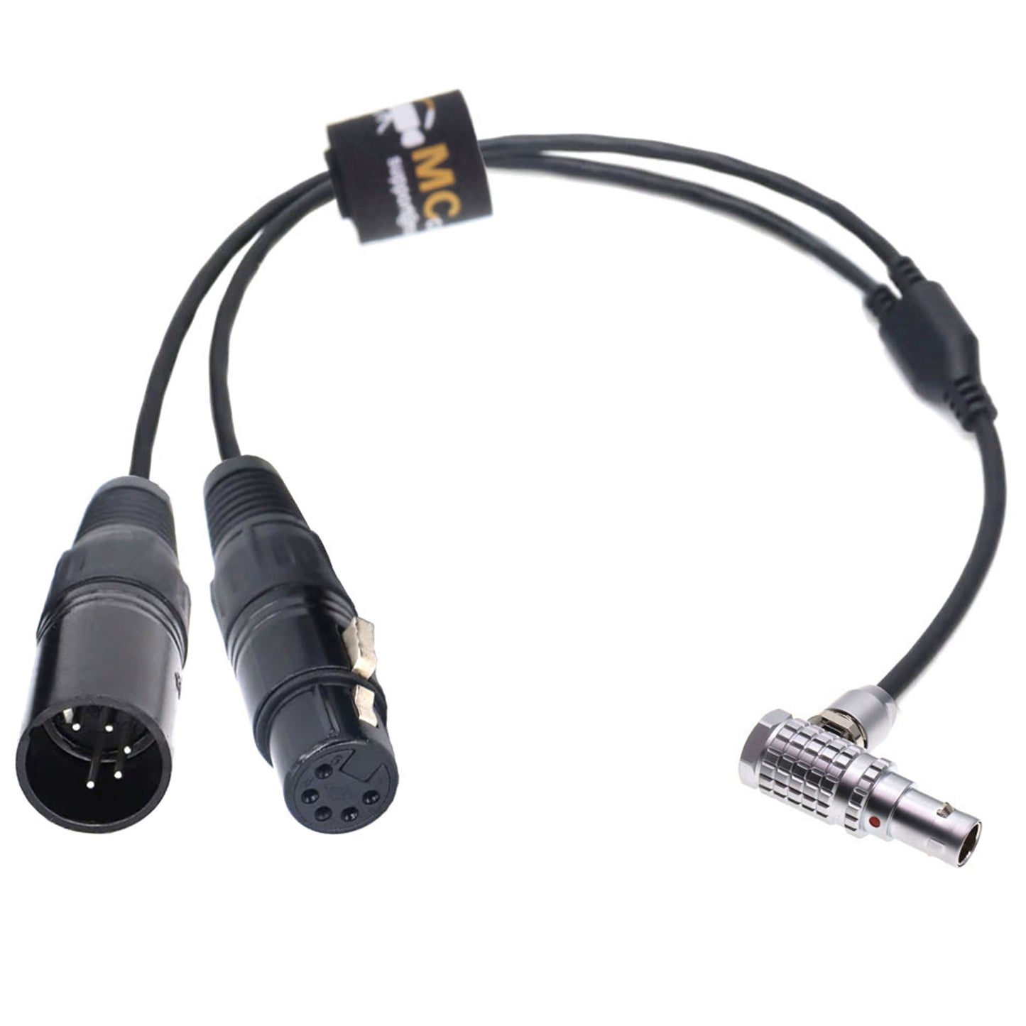 Right Angle Rotatable FSG 0B 3pin to Double XLR 5pin Male Female for APUTURE Sidus One for NANLITE Pavotube II C DMX Adapter Cable