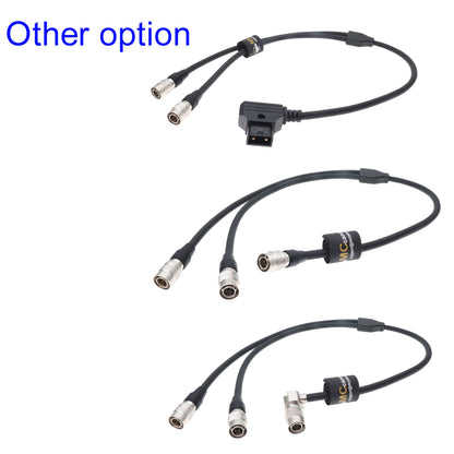Y Splitter Power Cable for ZAXCOM, Sound Devices 688/644/788T, MixPre10ii, Rotatable Angle Hirose 4 Pin Male to Dual 4pin Male Power