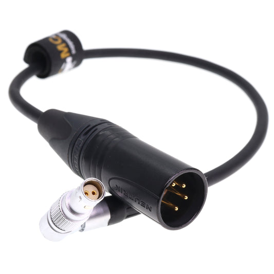 XLR 4 Pin Male to Rotatable Right Angle 2 Pin Female 12V Power Cable for RED Komodo 6K Camera