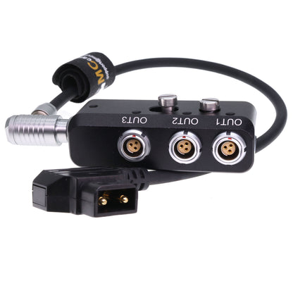D-tap to Right Angle RS 3 Pin Power Cable to 4X RS 3 Pin Female Out Power Splitter Box for Sony Venice Rialto FOR Tilta ARRI Alexa DSMC2 Camera, 1 to 3 Triple