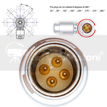 LBUS Cable Rotatable 4 Pin to D-tap Power Cable for Arri LBUS FIZ MDR Wireless Focus