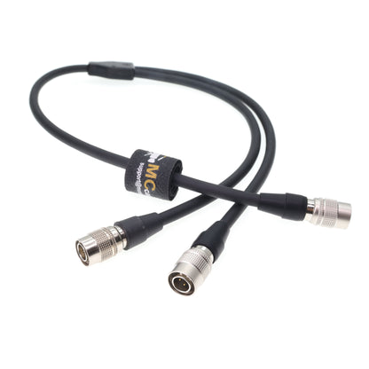 Hirose 4 Pin Male to Dual 4pin Male Power Y Splitter Cable for ZAXCOM, Sound Devices 688/644/788T, MixPre10ii