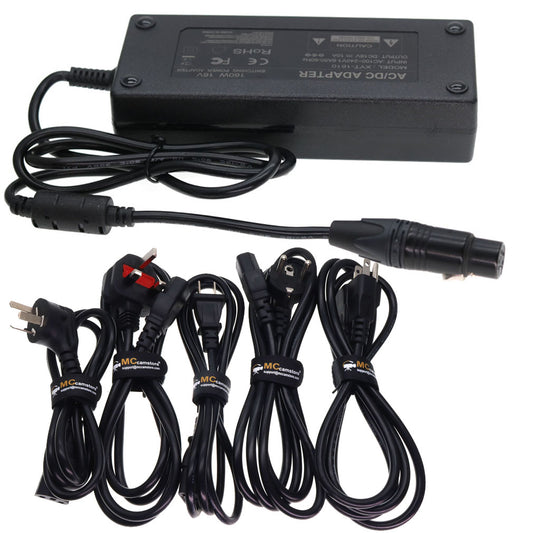 XLR 4 Pin AC Power Supply Adapter for Sony PMW F55 Venice Canon C400 C300 III C500 II C700 Blackmagic URSA VariCam Camera SmallHD 2400 16V 10A 160W