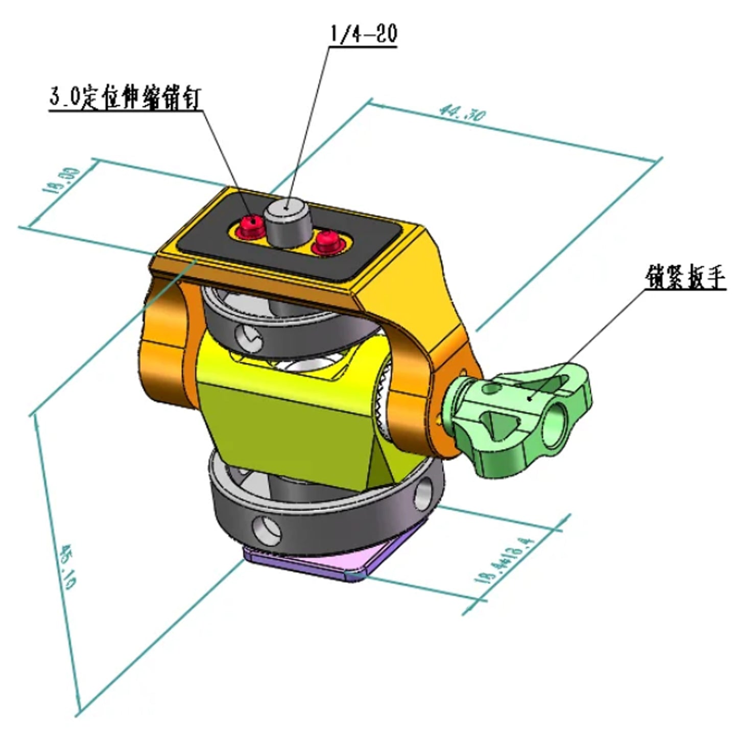 Field Monitor Mount Adjustable 360° Swivel and 180° Tilt Camera Bracket, Camera Monitor Holder with Cold Shoe for Camera Cage Rig Accessories