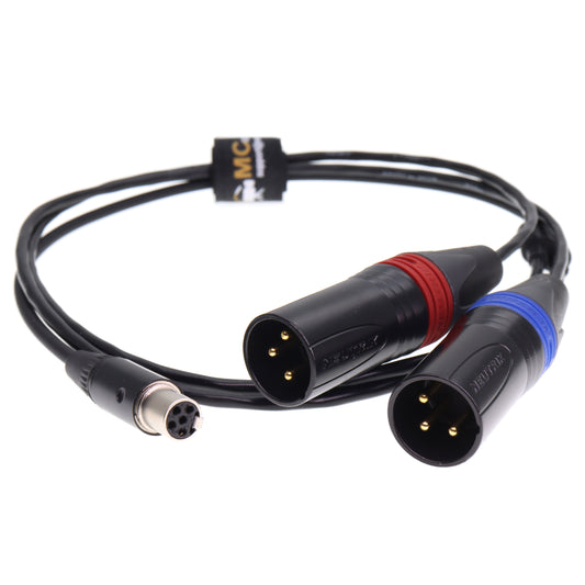 TA5F to Dual XLR 3 Pin Male Audio-Cable for Wisycom-MCR54, Lectrosonics-DCHR-Receiver, Cameras, Portable Recorders, Mixers