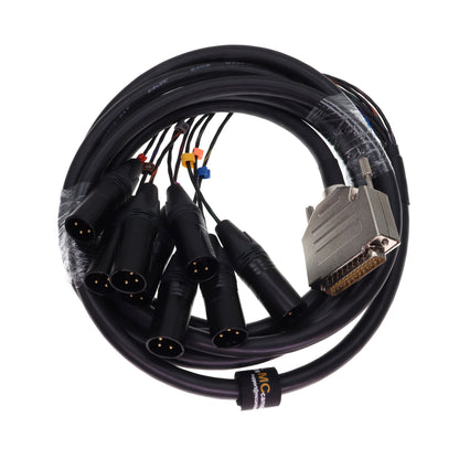 DB25 Male to 8 Channel XLR 3Pin Male Balanced Audio Cable for Canare MR202-8AT DB25 to NEUTRIK XLR 3 Pin Audio