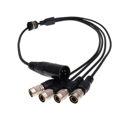 XLR 4pin Male to 4 Port Hirose 4Pin Sound Devices 644 688 788T MixPre-10 ii, ZAXCOM, ZOOM F4 F8 Power Cable
