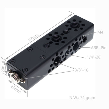 Portable Top Handle Extension with 3/8 1/4 Locating Pins for Sony ARRI RED Camera, Multiple Mounting Holes, Professional Video Accessories Al DIY Fixture Camera Handle Grip