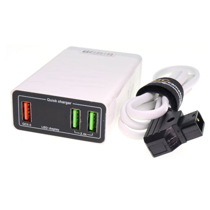 Fast Charging D-Tap to Three 5V 2.4A USB Adapter Connector Camera Battery Dtap USB-Power-Cord