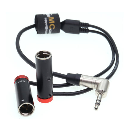 3.5 TRS to TWO TA3M 3 Pin Audio Cablefor RØDE Wireless GO II for Canon C70