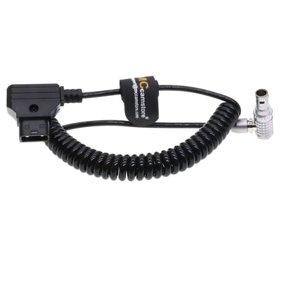 D-TAP to Angle 2 Pin Male Power Coiled Cable Compatible with Anton Bauer Teradek Bond Z Cam ARRI RED DJI TILTA Paralinx Preston Transvideo Offhollywood Switronix Panasonic