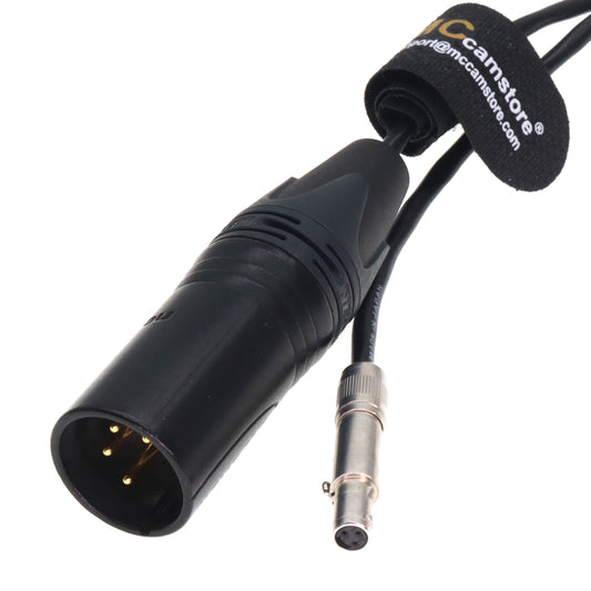 4-Pin XLR Male to 3 Pin Female 12V Power Cable for Convergent Design Odyssey 7/7Q/7Q+ Monitor Recorder